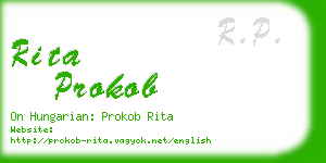 rita prokob business card